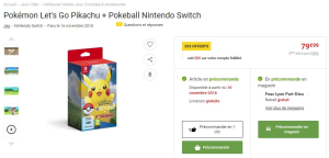 Pokémon Let's Go Pikachu - Pokeball Plus (web fnac)
